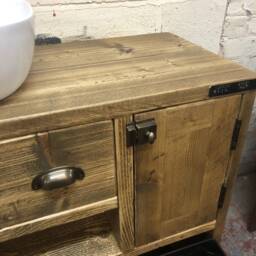 Dulwich 2 - Double Bathroom Vanity Unit Handmade Reclaimed Timber Rustic Cabinet Custom Size Options - thumbnail 4