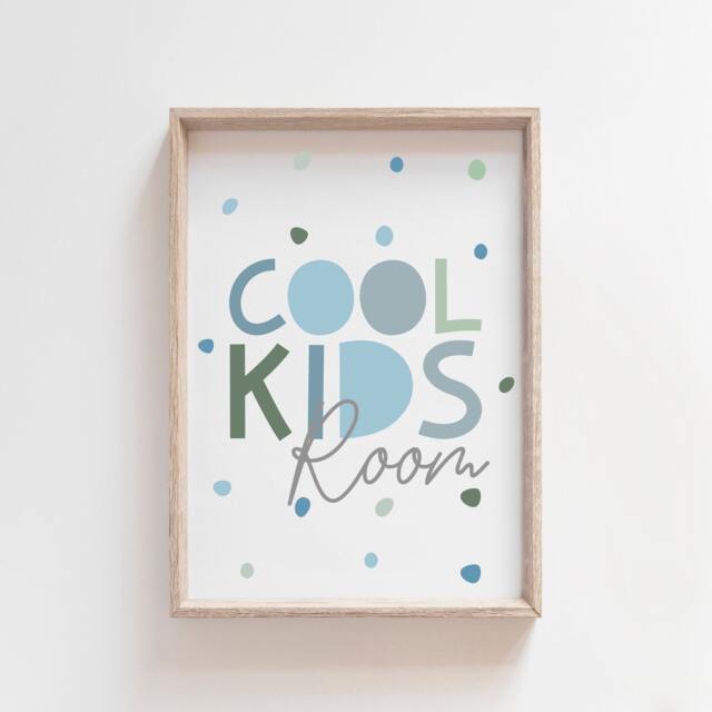Cool Kids Room Print, Boys Nursery Prints, Muted Blue, Bedroom Decor, Playroom Wall Art, Home Decor - image 1