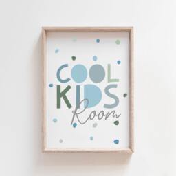 Cool Kids Room Print, Boys Nursery Prints, Muted Blue, Bedroom Decor, Playroom Wall Art, Home Decor - thumbnail 1