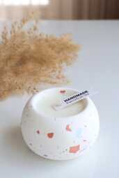 Terrazzo Style Soy Candle, Handmade Minimal Neutral Tones, Modern Home Decor, Minimalist Decor