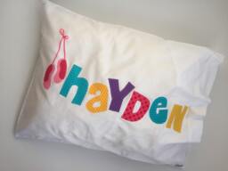 Personalized Kids Decor Personalized Pillow Case, Ballerina Pillow, Ballet Shoes. Letters 320 Thread Count Satin