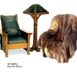 Faux Fur Throw Blanket - Brown Desert Fox, Minky Cuddle Lining - thumbnail 2