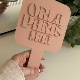 Personalised Handheld Salon Mirror - 3D Acrylic Business Dental Practice Aesthetics Beautician - thumbnail 2