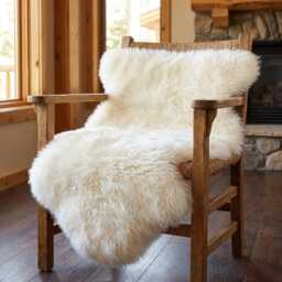 Natural White Sheepskin Rug - Genuine Icelandic Style Fur Throw Soft Wool Area For Chair, Sofa, Or Floor 90 X 60 cm Rustic Home Decor - thumbnail 1