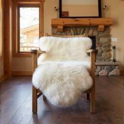 Natural White Sheepskin Rug - Genuine Icelandic Style Fur Throw Soft Wool Area For Chair, Sofa, Or Floor 90 X 60 cm Rustic Home Decor - thumbnail 4
