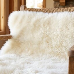 Natural White Sheepskin Rug - Genuine Icelandic Style Fur Throw Soft Wool Area For Chair, Sofa, Or Floor 90 X 60 cm Rustic Home Decor - thumbnail 2