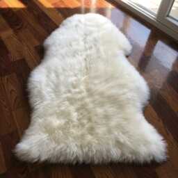 Natural White Sheepskin Rug - Genuine Icelandic Style Fur Throw Soft Wool Area For Chair, Sofa, Or Floor 90 X 60 cm Rustic Home Decor - thumbnail 3