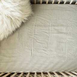 Linen Crib Sheets Girl Nursery Gender Neutral Baby Bedding - thumbnail 2