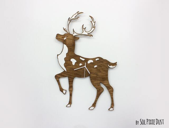 Cute Deer - Wooden Wall Clock - image 1