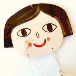 Happy Tears, Wall Art - Handmade Ceramics, Ceramic Hanging, Original Decor, Home One Of A Kind Piece Friends Gift - thumbnail 2