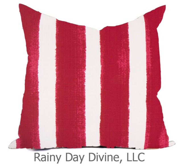 Outdoor Pillows Or Indoor Custom Cover - Slate Blue Raspberry Pink Violet Red White Contemporary Modern Geometric Coastal 18x18, 16x16 - image 1