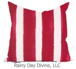 Outdoor Pillows Or Indoor Custom Cover - Slate Blue Raspberry Pink Violet Red White Contemporary Modern Geometric Coastal 18x18, 16x16 - thumbnail 1