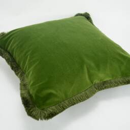 Moss Green Velvet Throw Pillow Cover - Living Room Decor Custom Made - thumbnail 2