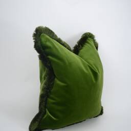 Moss Green Velvet Throw Pillow Cover - Living Room Decor Custom Made - thumbnail 3
