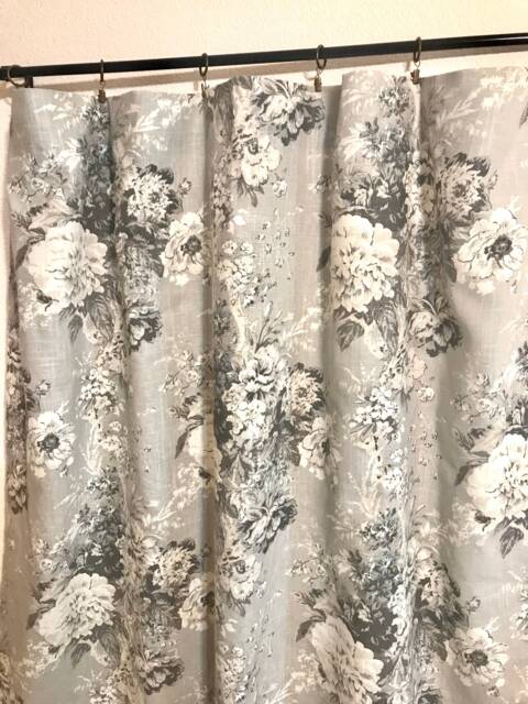 "Pair 25 Or 50"" Wide Waverly Ballad Platinum Linen Panels Drapes Length 24 36 48 63 84 96 108" - image 1