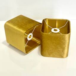 New Luxury Premium Quality Round Square Velvet Lamp & Pendant Light Shade -Mustard Gold With Metallic Lining - thumbnail 2