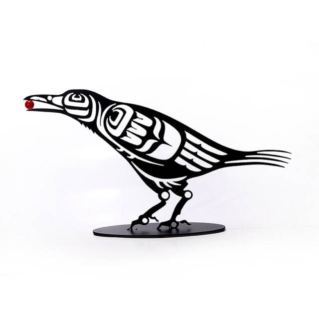 First Nations Native Steel Cut Raven With Berry