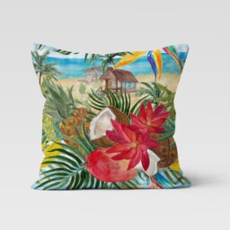 Beach House Pillow Case/Shore Throw Cushion/Nautical Cover/Decorative Marine Cushion/Multicolor Holiday Models - thumbnail 3