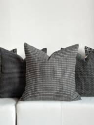 Neutral Textured Pillow Cover Set Boho Home Decor, Handmade Linen - thumbnail 1