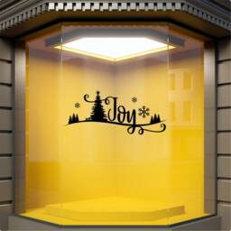 Christmas Scene Shop Window Sticker Xmas Home Decoration Decal - thumbnail 2