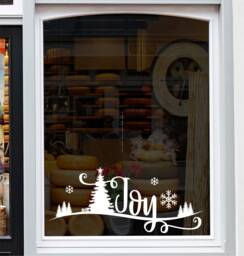 Christmas Scene Shop Window Sticker Xmas Home Decoration Decal - thumbnail 1