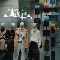 Christmas Scene Shop Window Sticker Xmas Home Decoration Decal - thumbnail 3