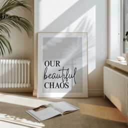 Our Chaos Print - Modern Family Quote, Grey Typography - thumbnail 3