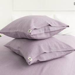 Light Lilac Linen Pillow Sham - Lavender Pillow - Purple Decorative Heavy Custom Sizes - thumbnail 3