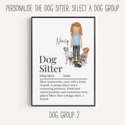 Dog Sitter Definition Print, Print Gift For Doggy Daycare, Personalised Your Sitter, Daycare - thumbnail 1