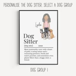 Dog Sitter Definition Print, Print Gift For Doggy Daycare, Personalised Your Sitter, Daycare - thumbnail 2