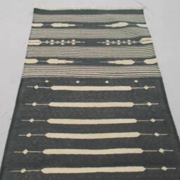 Grey Cotton Runner Handmade Rug Runner - Multi Sizes & White Hand Woven - thumbnail 3