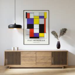 Piet Mondrian Poster, Composition A, Art Print, Bauhaus Abstract Art, Cubism, Modern Gift, A1/A2/A3/A4 - thumbnail 2
