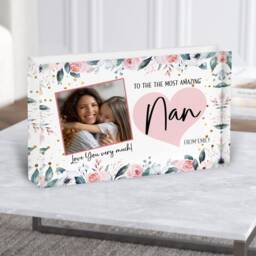 Amazing Nan Gift Photo Frame Pink Roses Personalised Acrylic Block - Gift, Keepsake Custom - thumbnail 1