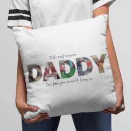Personalised Daddy Cushion Photo Gift Dad Keepsake Memory Pillow Custom Text Family Portrait Picture Frame Father Present Sentimental Design - thumbnail 2