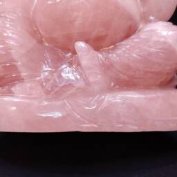Rose Quartz Ganesh Statue, Pink Gemstone Ganesha Idol, Spiritual Crystal Gifts, Religious Decor - thumbnail 4