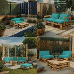 Turquoise Pallet Bench Cushion Water-Resistant Outdoor Seating Pad - thumbnail 2