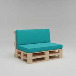 Turquoise Pallet Bench Cushion Water-Resistant Outdoor Seating Pad
