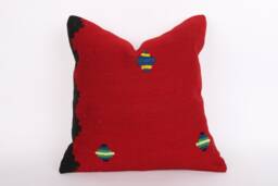 Vintage Turkish Kilim Pillow 20'' Wool Anatolian Cushion - thumbnail 1
