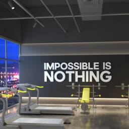 Impossible Is Nothing, Gym Wall Art, Quotes, Decor, Gym, Stickers, 3D, 3D Hangings, Signs - Skuiin
