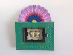 Nicho. True Love, Wedding, Anniversary, Valentine's. Couple, Skull. Day Of The Dead. Dia De Los Muertos. Retablo, Art. Hand Made. Oak