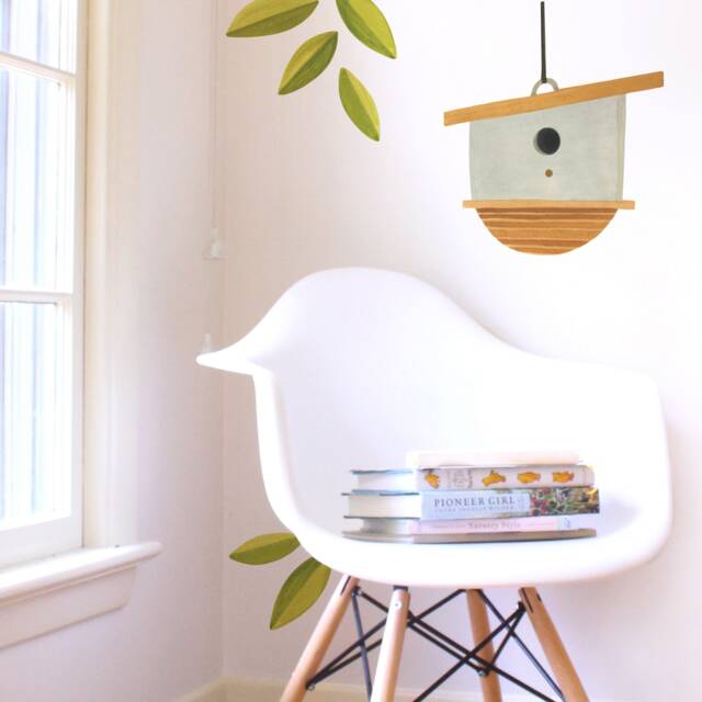 Birdhouse Add On Kit - House 3 Fabric Wall Decal Feather Mej - image 1