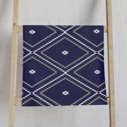 Hand Towel, Southwestern Geometric, Navy White Beige, Rustic Kitchen Modern Boho Bathroom Tea Dish Towel