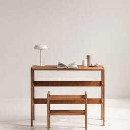 Small Desk, Mid Century Modern, Minimalist Desk For Computer, Modern Walnut Wooden Desk, Work From Home, Home Office, Desk - thumbnail 2
