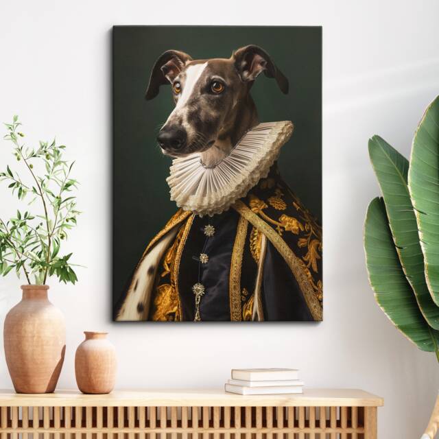 Royal Greyhound Painting Framed Poster Print & Canvas Wall Decor Art Bedroom Home Interior Gift For Dog Lover - image 1