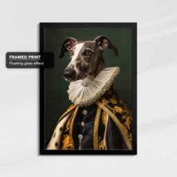 Royal Greyhound Painting Framed Poster Print & Canvas Wall Decor Art Bedroom Home Interior Gift For Dog Lover - thumbnail 2