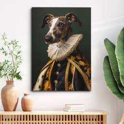 Royal Greyhound Painting Framed Poster Print & Canvas Wall Decor Art Bedroom Home Interior Gift For Dog Lover - thumbnail 1