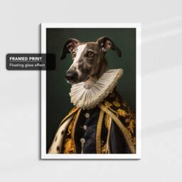 Royal Greyhound Painting Framed Poster Print & Canvas Wall Decor Art Bedroom Home Interior Gift For Dog Lover - thumbnail 3