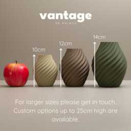 Olive Green Vase Set, Swirl Ornaments Earth Tones Living Room Home Decor - thumbnail 3