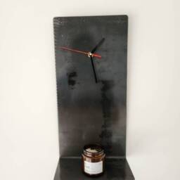 Industrial Raw Steel Wall Clock Shelf - Handmade Metal Rustic & Combo UK Made - thumbnail 3
