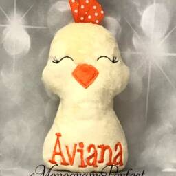 Personalized Light Yellow Baby Bird/Chick Rattle Soft Toy - thumbnail 2